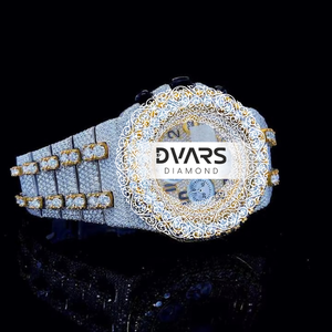 Montre de luxe Hip Hop blanche sertie de diamants, qualité export, pour hommes et femmes, idéale pour les fêtes et le quotidien, disponible à prix abordable - Product Image 5