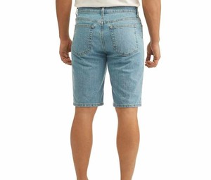 Shorts en jean pour homme, taille mi-haute, coupe droite, délavage clair, effet usé et déchiré, avec poches, tissé respirant - Product Image 5