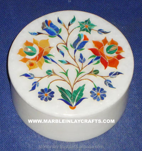 Nouvelle collection de boîtes en marbre blanc naturel incrustées de nacre antique, entièrement faites à la main, boîte en marbre poli pour décoration de cadeaux - Product Image 3