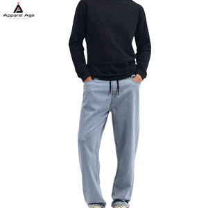 New Men's Fashionable Jogging <b>Jeans</b> Pants <b>Elastic</b> Bottom Casual Detail High Quality Stylish Pants - Product Image 1