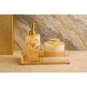 Luxury Handmade Resin Washroom <b>Accessories</b> with Elegant Countertop <b>Bathroom</b> <b>Accessories</b> <b>Set</b> for Modern Interiors Use from India - Product Image 4