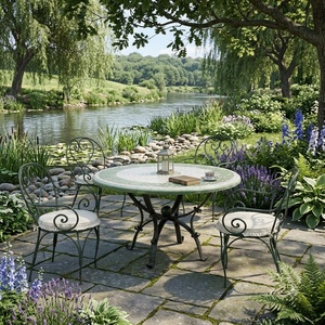 Wholesale Custom Wrought Iron European Design Heavy Duty Garden Furniture Set 4 Seater Patio Dining <b>Table</b> <b>and</b> <b>Chairs</b> <b>Outdoor</b> - Product Image 3