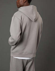 Sweat à capuche unisexe de haute qualité, anti-rétrécissement, épais, sans cordon, en polaire polyester, avec logo brodé durable, chaud - Product Image 3