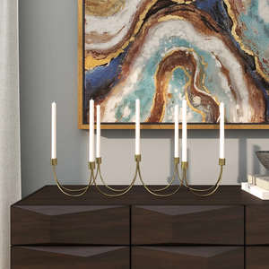 Candélabre moderne en laiton à sept bras, élégant support à bougies en métal pour salon, hôtel, restaurant, mariage et décoration intérieure à bas prix - Product Image 6