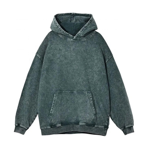 เสื้อฮู้ดซิปผู้ชาย สีเขียว ทรงปกติ สีพื้น ผ้าฟลีซถัก คอตตอน ผ้าฝรั่งเศส มีกระเป๋าซิปด้านหน้า - Product Image 4