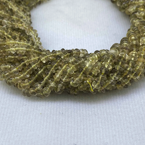 Perles en quartz citron naturel de 4 mm, forme bouton lisse, perles en pierres précieuses faites à la main pour la fabrication de bijoux, prix de gros pour les revendeurs de perles - Product Image 2