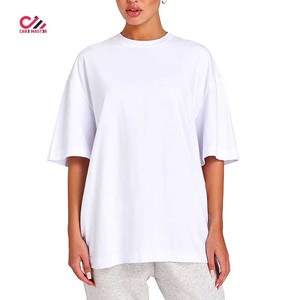 Premium Quality <b>Women</b> Oversized <b>White</b> Crew Neck <b>Short</b> <b>Sleeve</b> T-<b>Shirt</b> Loose Fit Plain Jersey Cotton Casual Top All Seasons - Product Image 6