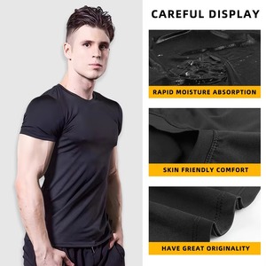 <b>Men</b> <b>Compression</b> Fitness Sports Gym Seamless <b>Shirt</b> Quick Dry Soft Slim Absorb Breathable Custom Gym T-<b>shirt</b> - Product Image 3