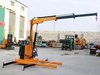 1-Ton mobil araç monte vinç dönen hidrolik kol uzaktan kumanda CE sertifikalı çelik tel halat sapan restoranlar oteller