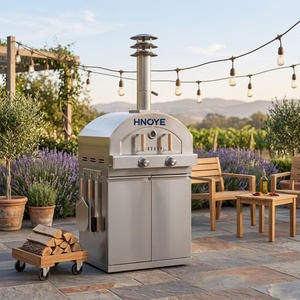 Horno <span class=keywords><strong>de</strong></span> Pizza a Gas Independiente <span class=keywords><strong>de</strong></span> Acero Inoxidable 304 con Parrilla para BBQ <span class=keywords><strong>y</strong></span> Quemador Lateral - Product Image 1