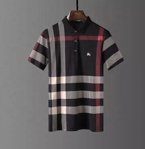 เสื้อเชิ้ตผู้ชายลายสก็อตสีน้ำเงิน แขนสั้น คอกลม หรูหรา สวมใส่สบาย ระบายอากาศได้ดี ทรงปกติ น้ำหนัก 320 กรัม - Product Image 1