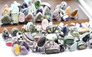 Anillo Antiguo de Latón Chapado en Plata de Ley 925 con Gemas Multicolor, Religioso Cristiano, para Niños, para Boda, Fiesta, con Bisel - Product Image 3