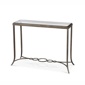 Mesa Consola de Metal Refinado con Tapa de Cristal, Mueble Decorativo para un Estilo de Entrada de Lujo - Product Image 2