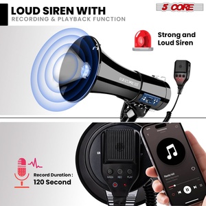 Megáfono de 5 Núcleos con Altavoz de 50W, Bluetooth, Sirena, Volumen Ajustable, Sistema de PA Portátil - Product Image 4