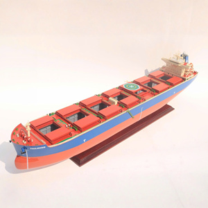 TAILWIND - Maquette de navire commercial en bois artisanal des Émirats arabes unis - Navire de transport de marchandises, porte-conteneurs, décoration nautique de fabricant vietnamien - Product Image 1