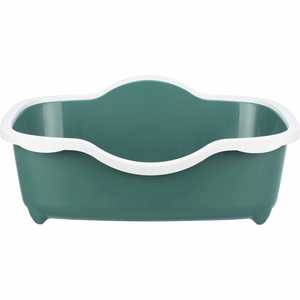 Bac à litière pour chat Davio vert/blanc avec rebord 56 x 26 x 39 cm, accessoire pour bac à litière - Product Image 2