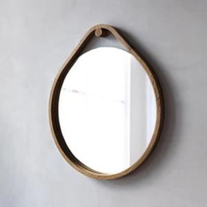 Simple Oval Wooden <b>Frame</b> Mirror Perfect For Bathroom Washroom And Home Wall Timeless Appeal Styling Handcrafted From India - Product Image 1