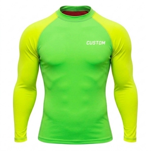 Personnalisez votre propre logo, logo imprimé à l'écran, t-shirt de combat MMA à séchage rapide pour hommes, sous-vêtement de compression, spandex/polyester - Product Image 1