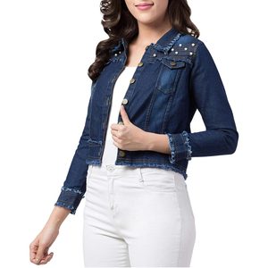 New <b>Spring</b> <b>Women's</b> Denim <b>Jacket</b> High Quality Casual Wear <b>Women</b> Denim <b>Jacket</b> Best Manufacturer Factory Made At Reasonable Price - Product Image 2