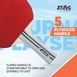 Stag Iconic Intermediate <b>Table</b> <b>Tennis</b> Playset with 2 Racquets and 3 Durable ABS 40mm Balls 3 Star Grade for Training - Product Image 2