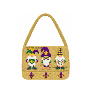 Sacs à bandoulière exclusifs personnalisés en perles pour femmes, brodés à la main, inspirés du carnaval de Mardi Gras, design personnalisé - Product Image 5