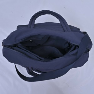 Sac de week-end HOOGA bleu marine en PU, fermeture éclair, deux poignées, résistant à l'eau, grande capacité, sacs portables avec chaîne de perles - Product Image 5