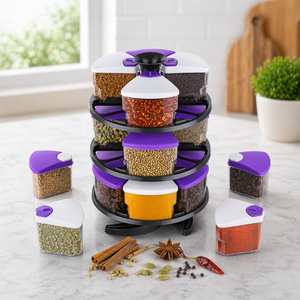 Rotatable Kitchen Spice Rack Organizer 3 Layer 360° Rotating Spice Rack <b>Storage</b> <b>Container</b> with Airtight Jars Space Saving - Product Image 1