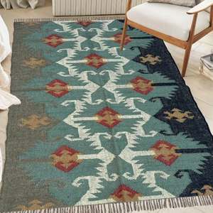 Alfombra de Yute Dhurrie Kilim Moderna Tejida a Mano, 3x5, para Uso Doméstico, Antibacteriana, Alfombras y Juegos de Alfombras - Product Image 1