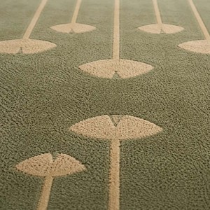 Alfombra Artesanal de Lana Verde con Borde Floral, Estilo Misionero, para Sala de Estar o Dormitorio, Decoración de Inspiración Vintage - Product Image 6
