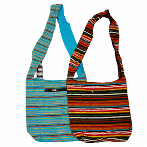 Sac bandoulière unisexe en coton style hippie, sac à bandoulière rond en paille fait main |   Sac de plage décontracté de style bohème pour les voyages et les festivals - Product Image 1