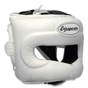 Protège-tête de boxe en cuir double avec logo personnalisé, protection intégrale du visage et du nez, fermeture auto-agrippante, 7 aérations, qualité supérieure - Product Image 6