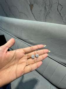 Boucles d'oreilles halo en diamant 3 carats, or blanc 14 carats, boucles d'oreilles à clous en diamant pour tous les jours, élégantes, pour femmes et hommes, bijoux fins, cadeau - Product Image 6