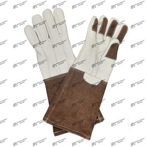 Gants de protection des mains Gants de contrôle de la faune Gants de chasse faits main en cuir de vachette naturel Equipement forestier - Product Image 1