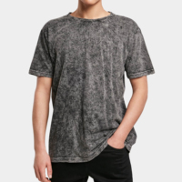 T-shirt vintage délavé à l'acide, coupe ajustée, en jersey, grande taille pour homme, 100 % coton, décontracté, streetwear, écologique, respirant, coupe ample