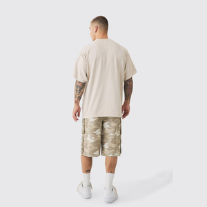 Customized Men's Summer Sweatshirts Sets T-Shirt Shorts Set 100% Cotton Eco-Friendly Acid Wash Silk Screen Printed Streetwear - Product Image 5