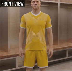 Maillot de football unisexe jaune à manches longues, col montant, respirant, extensible, en polyester, taille élastique, vêtement d'été - Product Image 1