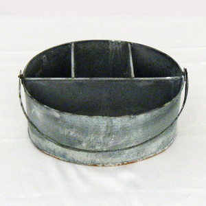 Organisateur de couverts en métal galvanisé avec poignée en bois robuste, pour rangement de cuisine et support à condiments pour fêtes - Product Image 5