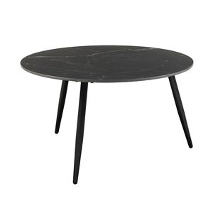 Modern Style 3-Piece Nesting Cocktail <b>Table</b> Set Black Metal <b>Legs</b> with Sintered Stone Top Occasional <b>Coffee</b> <b>Tables</b> - Product Image 4
