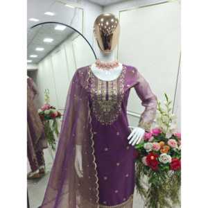 Conjunto Dupatta de Top para fiesta de trabajo con secuencia bordada para mujer con diseño elegante - Product Image 3