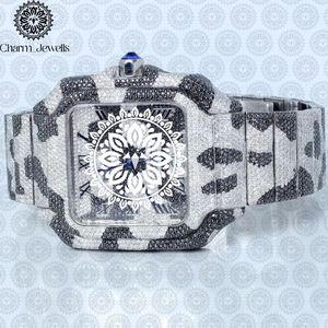 Montre pour homme Charm_Jewells en acier inoxydable avec accents de diamants, mouvement mécanique analogique, résistance à l'eau 10 bars, luxe et mode - Product Image 2