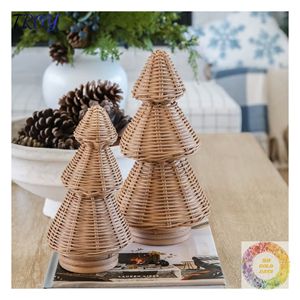 Decoración Navideña de Ratán Natural, Adorno Tejido a Mano para Mesa, Decoración Rústica para el Hogar en Invierno - Product Image 6