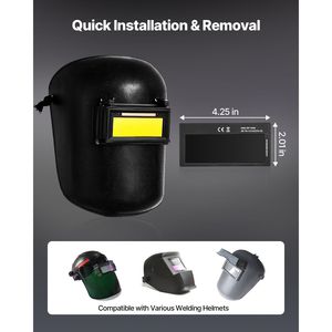 Maschera per Saldatura Auto-Oscurante 4.25'' X 2'' con Lente Grado 10, Sensore Doppio Arco a Colori Reali, Rivestimento Dorato, Compatibile con Doppio Sensore - Product Image 6