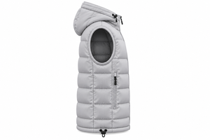 Custom Casual Men Quilted Puffer Vest Full Zip Side Zipper Pocket Grey <b>Hooded</b> <b>Gilet</b> Outdoor Apparel OEM Manufacturer - Product Image 3