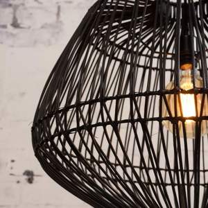 Abat-jour de plafond en rotin conçu comme une cage décorative en rotin tressé pour installation au plafond, sans source lumineuse incluse - Product Image 6