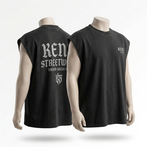 Private Label Heavyweight Sleeveless T-Shirt Men Custom Brand Logo Oversized Boxy Fit Streetwear Tank <b>Top</b> Manufacturer Bulk - Product Image 6