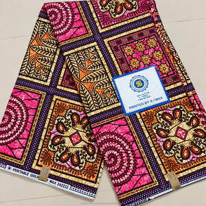 Blue Green Premium African Wax Print Ankara Fabric with Geometric Floral Pattern for Women Dressmaking - Product Image 6
