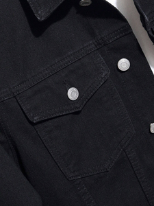 Customizable <b>Men's</b> Down-Filled <b>Denim</b> <b>Jacket</b> <b>with</b> <b>Hood</b> Long Sport Style for Outdoor Wear - Product Image 3