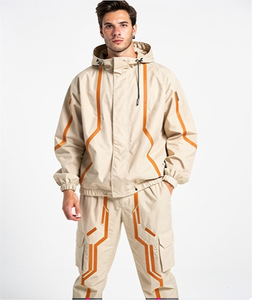 Reflective Waterproof Winter Puffer Windbreaker Set Men Women Hooded Sports <b>Jacket</b> Pants Loose Fit Outdoor Tracksuit - Product Image 4