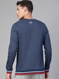 Sudadera Azul para Hombre, Cuello Redondo, Corte Regular, Logotipo Estampado, Informal, Tejido de Punto, 100% Algodón, Otoño - Product Image 5