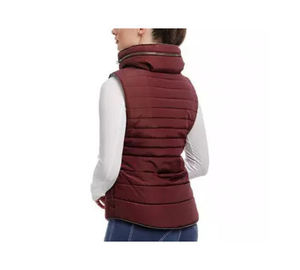 Pantalon d'équitation matelassé sans manches pour femme, bordeaux, polyester/nylon, col montant, fermeture éclair sur le devant, poches, personnalisé VI-GILETS-0064 - Product Image 2